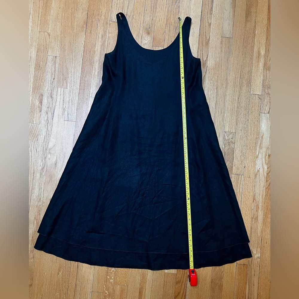 EILEEN FISHER 100% IRISH LINEN Double Layer Lagenlook Dress XL sleeveless, Black - Picture 7 of 9